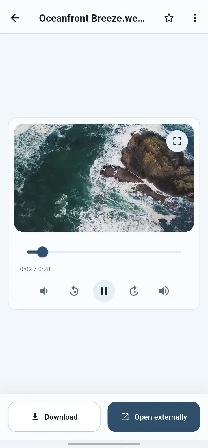 Secure viewer screen in the QuietVault app