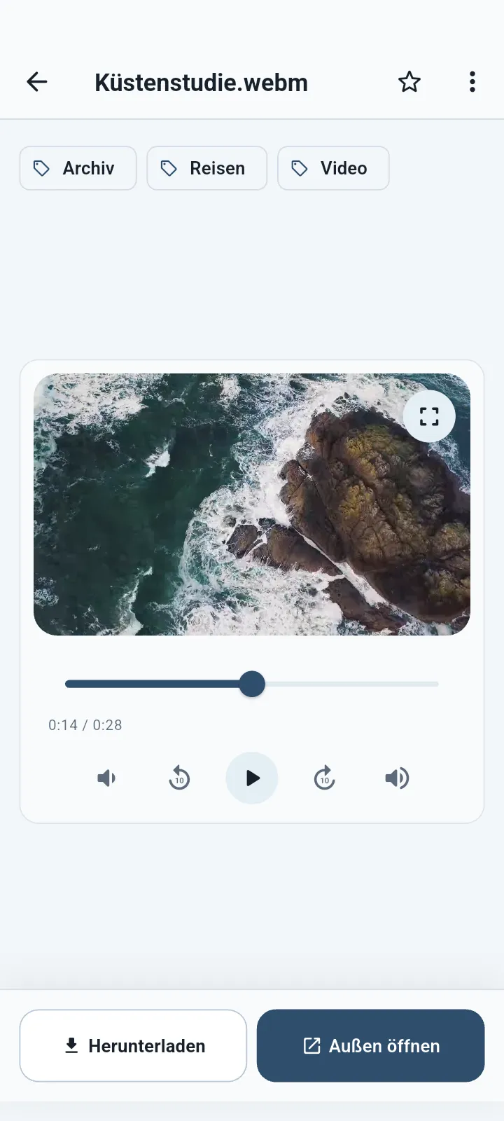 QuietVault privater Videoplayer