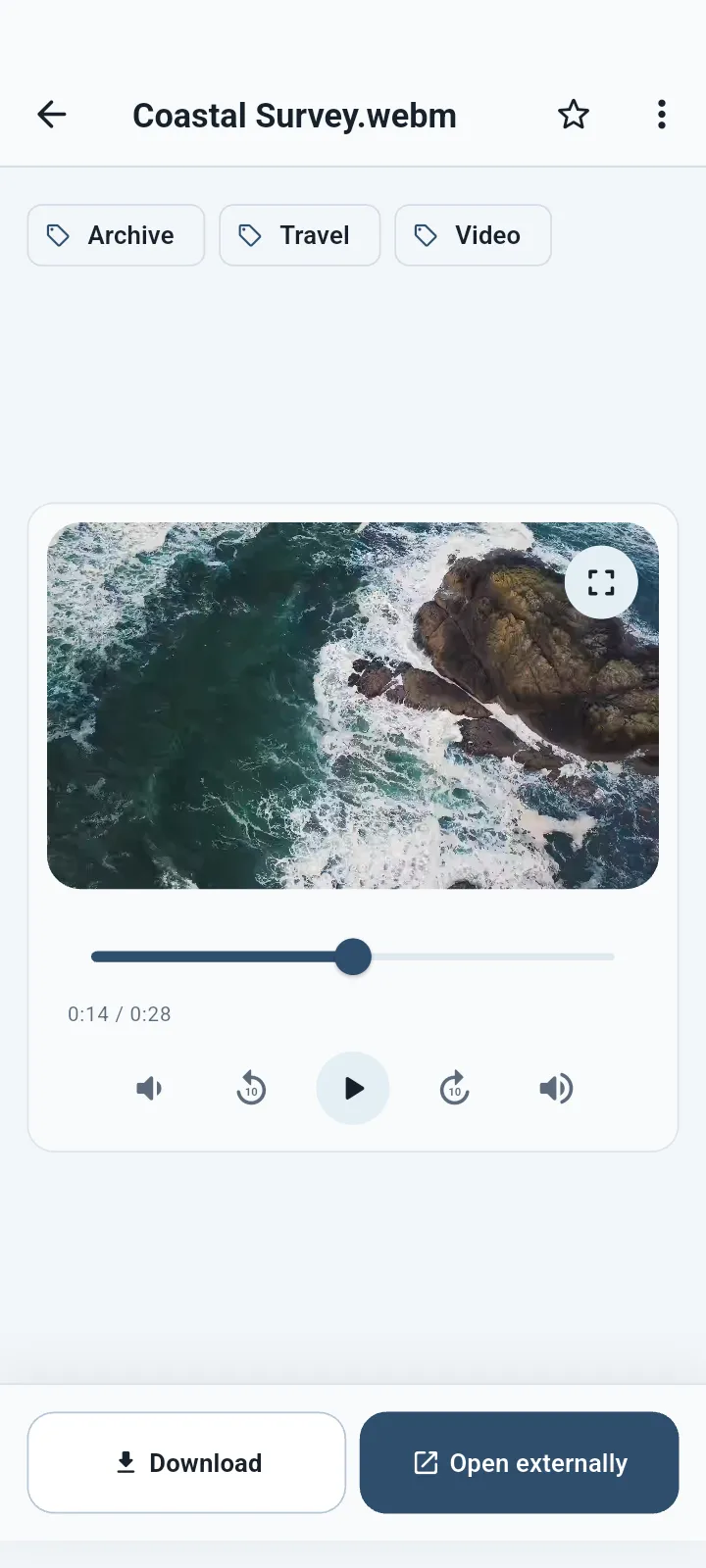 QuietVault private video player